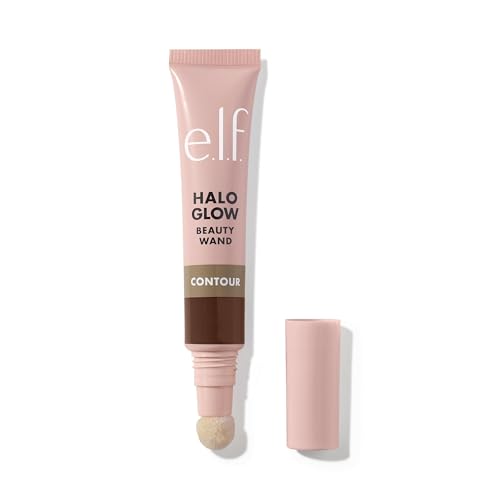 e.l.f. Halo Glow Contour Beauty Wand, Liquid Contour Wand For A Naturally Sculpted Look, Buildable Formula, Vegan and Cruelty-free, Tan/Deep