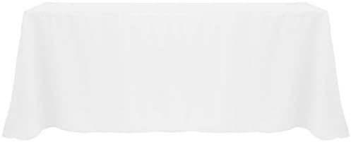 Ultimate Textile -10 Pack- 90 x 132-Inch Rectangular Polyester Linen Tablecloth with Rounded Corners, White