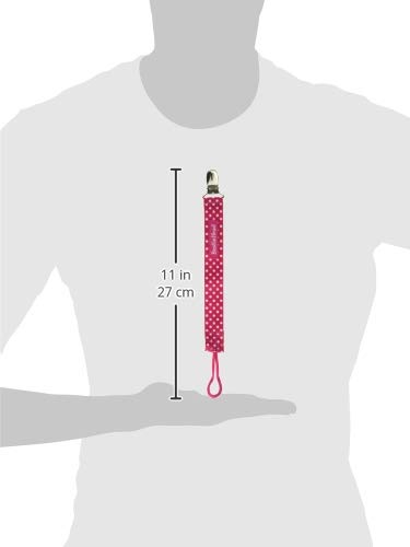 BooginHead Baby Newborn PaciGrip Pacifier Clip, Holder, Toy, Teether, Soothie, Universal Loop Girl, Pink Chevron, Pink Polka Dots, 2 Pack - Thumbnail 3