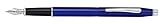 Cross Classic Century Translucent Blue Lacquer Fountain Pen with Chrome Appointments and Stainless Steel Fine Nib (AT0086-112FS)