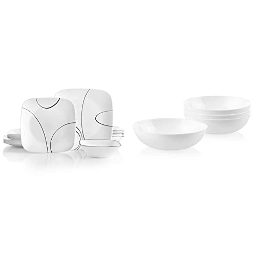 Corelle 18-Piece Service for 6, Chip Resistant White Meal Bowls