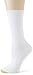 GOLDTOE Women's Casual Ribbed Crew Socks, 6-Pairs, White, Medium