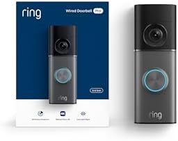 Ring Wired Doorbell Pro (Newest Model) — Retinal 4K with wide-angle video, 10x Enhanced Zoom, and Low-Light Sight, Deep Silver