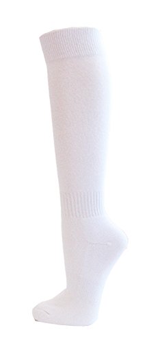 Couver Premium Quality Youth/Kids Knee High Cotton Softball, Baseball, Multi-Sports Socks(White, Youth Large)