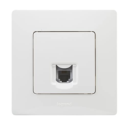 Legrand 396442 Prise de téléphone RJ11 de la gamme Niloé monoblock mécanisme complet Blanc