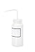 Vestil BTL-WW-16-LBL Wide Mouth Low Density Polyethylene (LDPE) Round Squeeze Wash Bottle with Label and Natural Cap, 16 oz Capacity, Translucent
