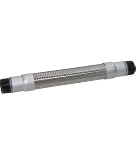 1/4" Female SAE Stainless Steel Braided Hose - 48 Inch Length, PTFE Liner, 300 PSI, By HFS