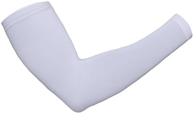Sunndy Men's Compression Arm Sleeves A Pair (Large, White)