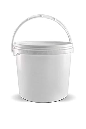 T4W leere kunststoff Eimer mit Deckel - Plastik - 10 x 5,0 Liter/Farbe: weiss (59329)