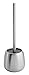 mDesign Toilet Bowl Brush and Holder for Bathroom Storage - Brushed Stainless Steel