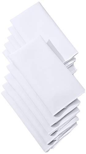 LA Linen 10-Pack Polyester Poplin Napkins, 18 by 18-Inch, White