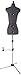 Dritz 1752P Twin-Fit Dressform with Tri-Pod Stand Adjustable Up to 63” Shoulder Height, Petite, Grey