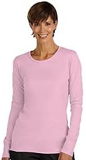 Peaches by Med Couture Women's (4859) Long Sleeve Underscrub Tee (Powder Pink, XXX-Large)