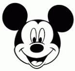 Mickey Mouse White 6 Inch Vinyl Decal