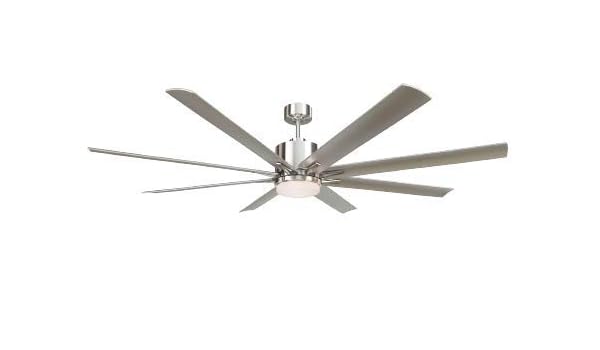 8 Blade 66 In Indoor Outdoor Damp Rated Brushed Nickel Ceiling