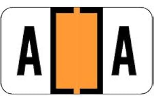 Doctor Stuff - File Folder Labels, Alphabet Letter A, Jeter 7200 - JTAM Series Compatible Alpha Stickers, Fluorescent Orange, 15/16" x 1-5/8", 500/Roll