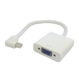 ChenYang Left Angled 90 degree Mini DisplayPort DP Male to VGA RGB monitor Projector Cable Adapter White color