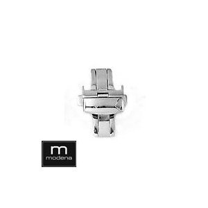 Modena Watch 16mm Premium Push Button Deployant / Deployment clasp / buckle - Polished Stainless Steel