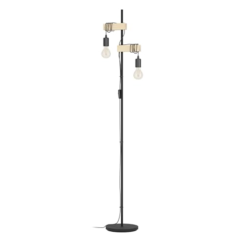 Eglo Lampadaire TOWNSHEND, lampe de sol Ă 2 flammes au design industriel