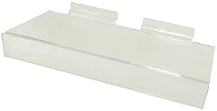 Acrylic Slatwall Shelf with Sign Holder 4"x10"