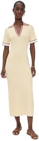 vince ribbed polo dress Ribbed-knit cotton-blend polo dress in blue - Vince