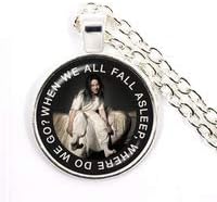 Music Fans Necklace Popular Hip-Hop Singer Billie Eilish Harajuku Handmade 25mm Glass Cabochon Trendy Pendant for Fans Gift