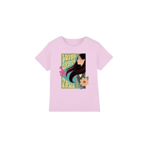 mandarin creative ltd Mulan Loyal Brave True Profile Girls T Shirt Camiseta, Rosa, 3-4 años para Niñas