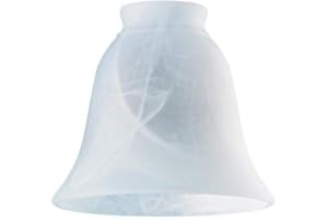 Dysmio Lighting Replacement Alabaster Shade Shade Height: 4.75-inch, 5-3/8 inches in diameter, Milky Scavo Glass Bell Shade Standard 2-1/4-inch Fitter