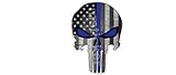 2x Thin Blue Line Punisher Skull with distressed