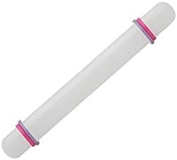 BakeitFun 9 Inch Non-stick Plastic Rolling Pin With Colorful Silicone Guide Rings, Perfect Tool For Fondant, Pizza, Cookies, And Bread Dough, Lightweight Yet Effective Flattener, Small