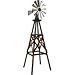 Leigh Country TX93485 Char-Log Rustic 9ft Wooden Windmill As Decoration For Hobby Farm, Vegetable Garden, Suburban Yard, Sprawling Ranch, Galvanized Steel Head, 38