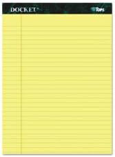 Docket Ruled Perforated Pads, 8 1/2 X 11 3/4, Canary, 50 Sheets, Dozen