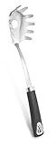 Internet’s Best Stainless Steel Pasta Fork With Rubber Grip | Silver Spaghetti Kitchen Ladle | Strong Metal For Cooking Stovetop