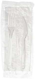 Transparent Cutlery Set Fork Knife Napkin and stuzzicandenti Sealed inbustate PS 100