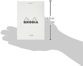 RHODIA 12201C, Stapled Notepad N°12 White, 8.5x12 cm, Small Squares, 80 Detachable Sheets, White Clairefontaine Paper 80 g/m - Image 5