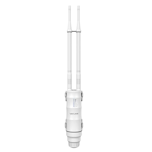 WAVLINK AC1200 Outdoor WLAN Repeater, Weatherproof 1200Mbit/s WLAN Access Point/Amplifier Supports Passive/Active PoE, AP/Router/Repeater Modes, 100Mbit/s WAN/LAN, WPA2, EU Power Supply