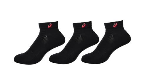 [アシックス] トレーニングソックス3033C203 3P SOCKS 10 ユニセックス大人 001 ブラック×レッド M