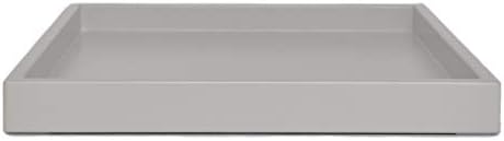 Gray Coffee Table Ottoman Serving Tray without Handles Low Profile Shallow Decorative Butler Server Medium to Extra Large