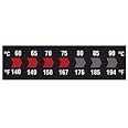 Digi-Sense AO-09035-52 Digi-Sense Reversible 7-Point Horizontal Temperature Label Black/Red (Pack of 10)