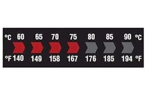 Digi-Sense Reversible 7-Point Horizontal Temperature Label Black/Red, 60-90C/140-194F; 10/Pk