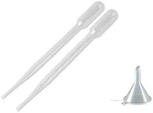 24 Disposable 3ML Graduated Transfer Pipettes Eye Dropper set +24 Mini Plastic Funnels (PP) for Essential Oils &amp; Sand Art - 27mm/6.4mm