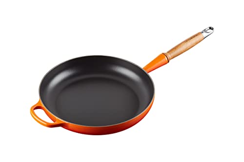 LE CREUSET Signature gusseiserne Bratpfanne mit Holzgriff 28 cm Ofenrot, 20258280900422