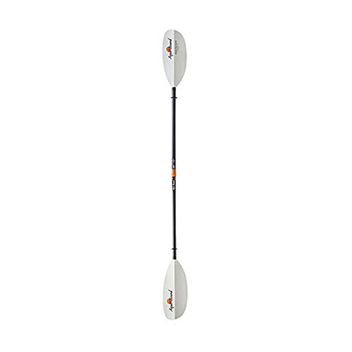 Aquabound Manta Ray Kayak Paddle - White Fiberglass Blade with 2-Piece Carbon Shaft with Posi-Lok