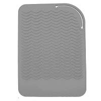 Curling Iron Holder, Heat Resistant Silicone Mat, Portable, Fast Chilling, Food Grade Material for Curling Iron, Hair Straightener, Curling Wand Storage, Grey