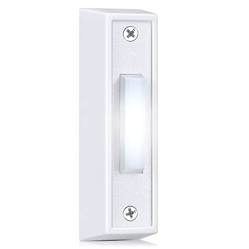 1 Piece Lighted Doorbell Button, Wired Door Bell Push Buttons LED Door
