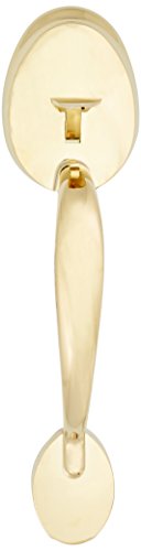 Ultra Hardware 45027 Cheltenham Entry and Double Cylinder Deadbolt, Polished Brass Handle Set Kw1