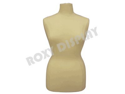 (JF-F14/16W+BS-01NX) Size 14-16 White Female Dress Form Mannequin Plus Size 42" 32" 44" with Wooden Base & Cap (BS-01, White)