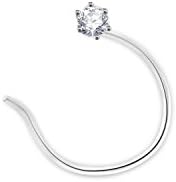Panache Exports 0.05 ct Round Cubic Zirconia Solitaire Nose Pin Piercing Stud 925 Sterling Silver