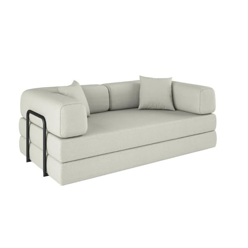 Sofá Cama Colchão Casal Compactair Confortável Sala Balaqui Cor:bege