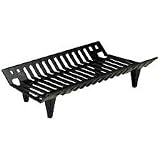HY-C Liberty Foundry G27-BX Heavy-Duty Cast Iron Franklin Style Fireplace Grate, 27" Front W x 12" D x 6" H (2" Leg Height)